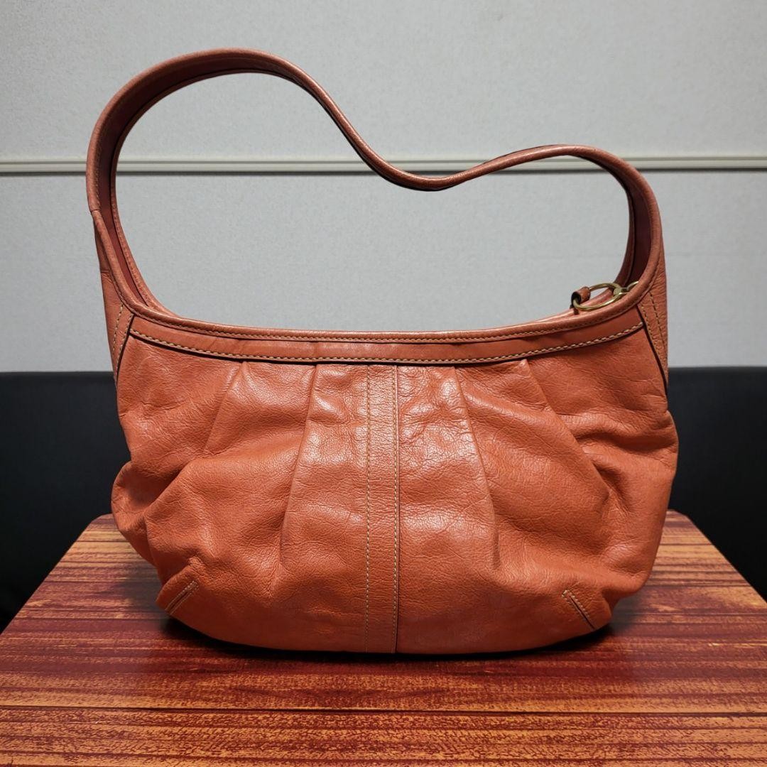 COACH Shoulder Bag Purse Leather Brown Authentic