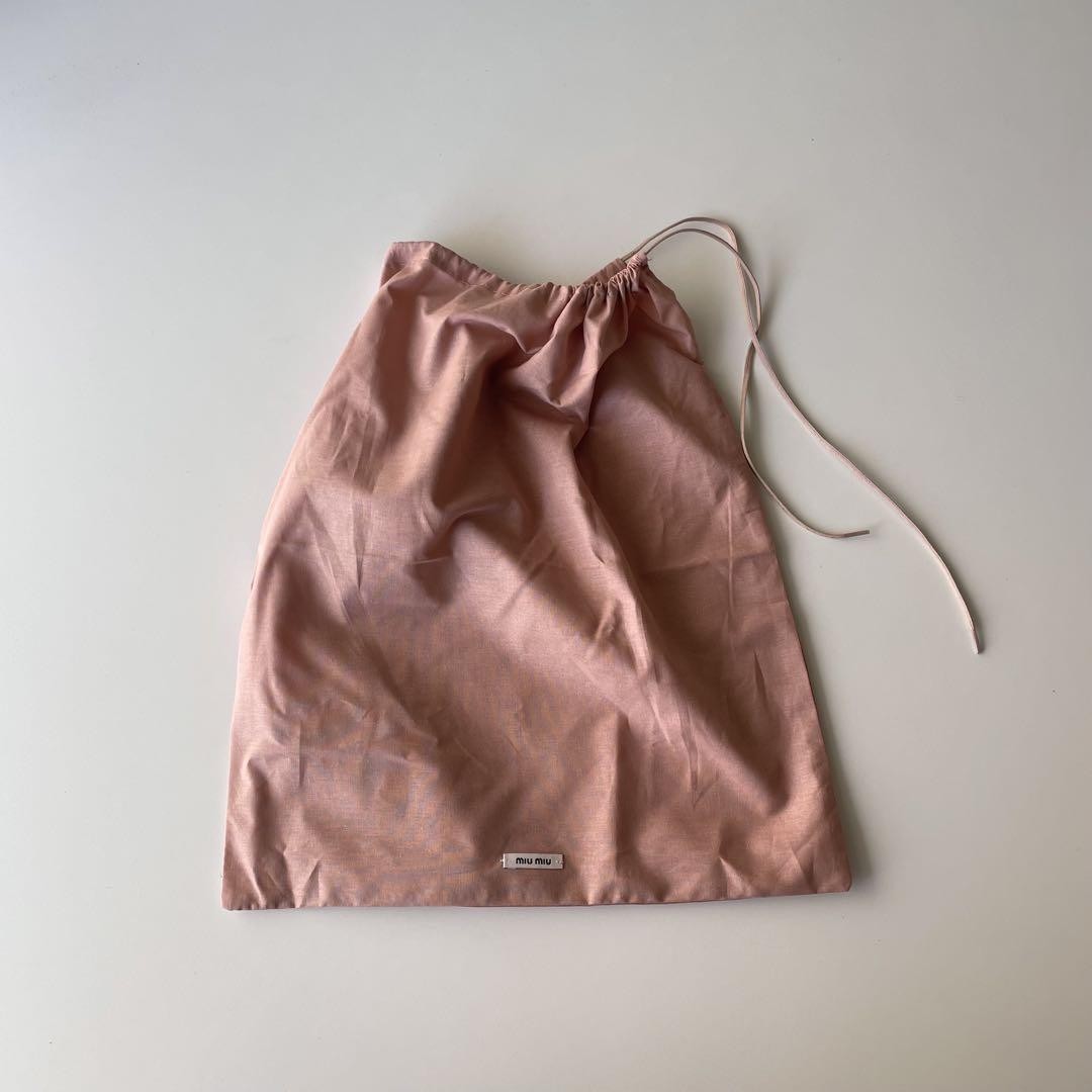 MIU MIU Hand Bag Tote Purse Logo Leather Authentic