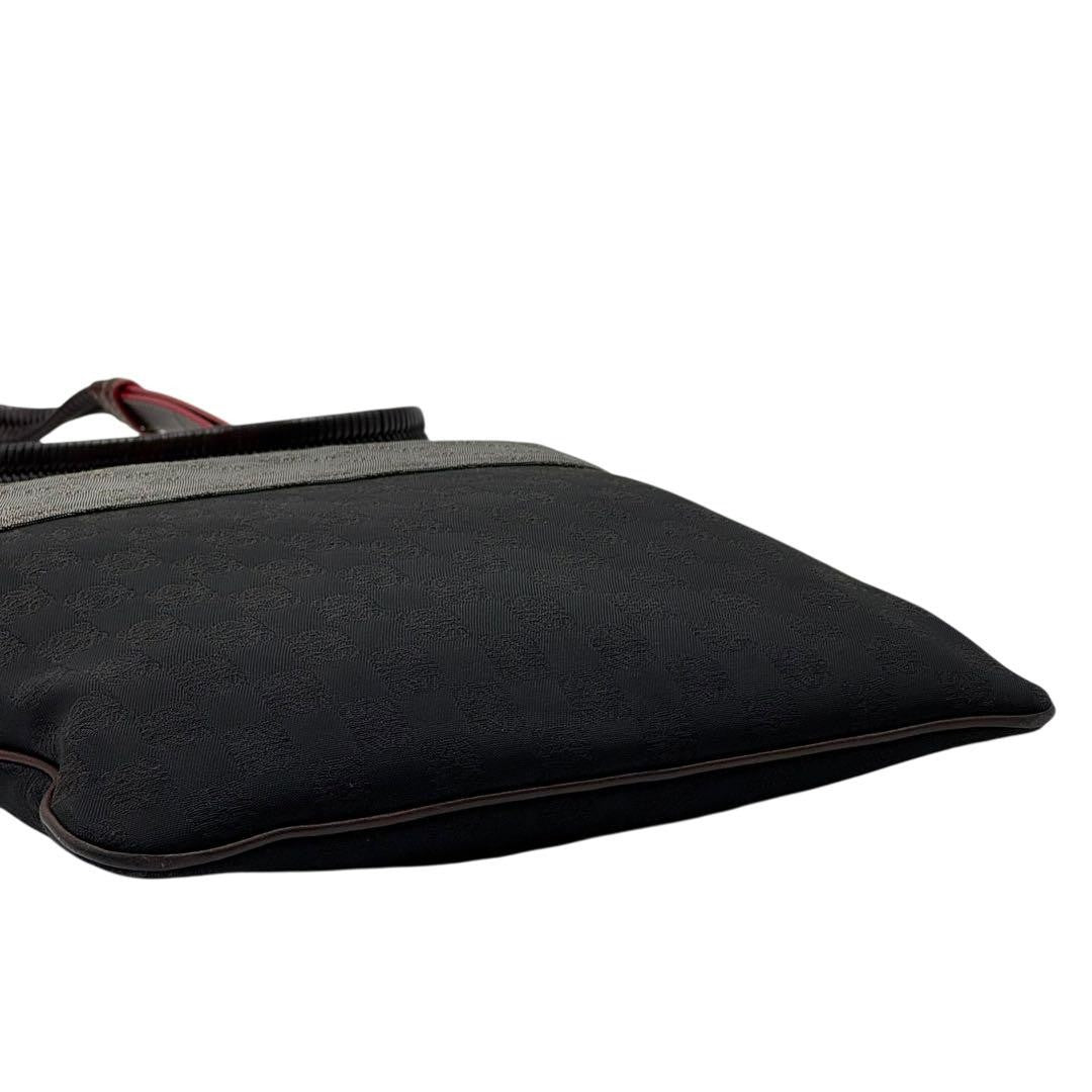 LOEWE Shoulder Bag Purse Anagram Canvas Leather Black Gray Brown Authentic