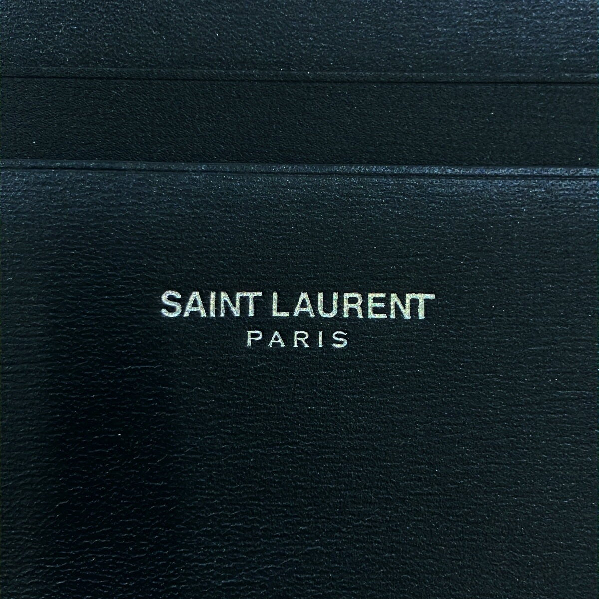 Saint Laurent Paris Card Case Holder Wallet Compact Purse Logo Leather Black