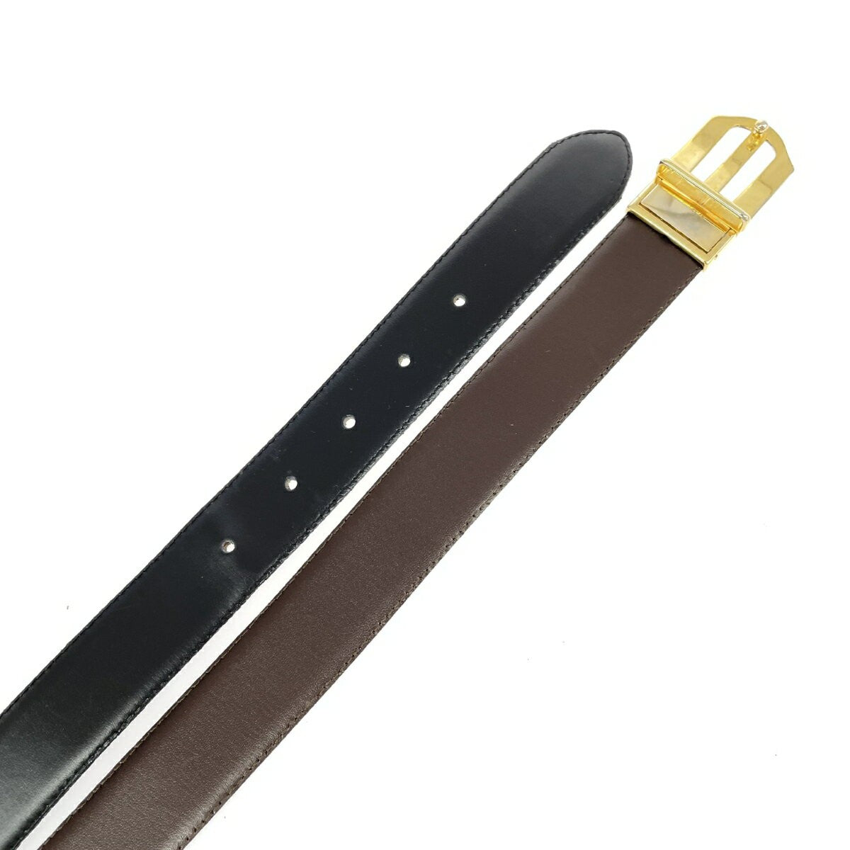 Christian Dior Women's Belt Leather Black Brown Authentic
