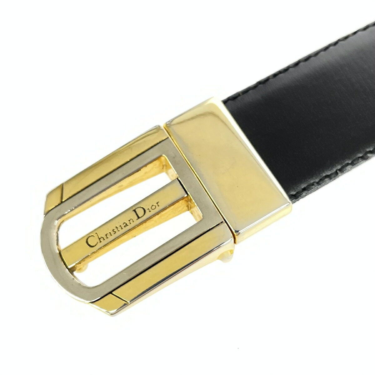 Christian Dior Women's Belt Leather Black Brown Authentic