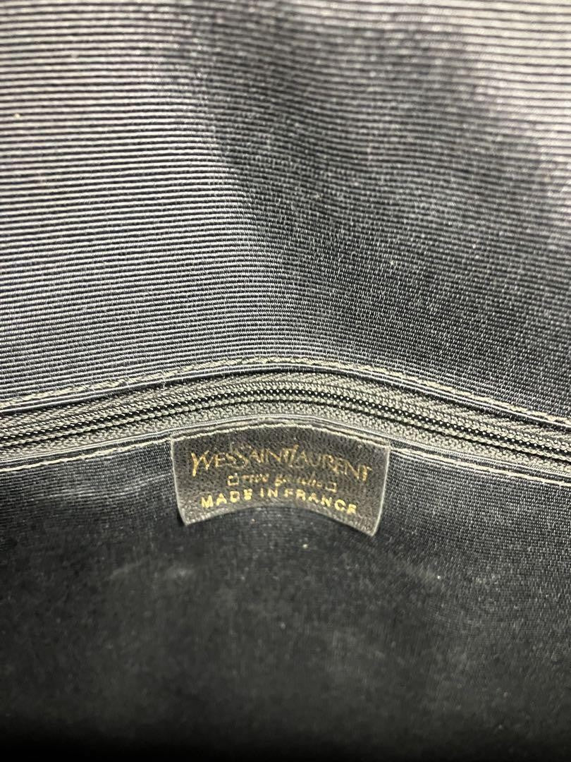 Saint Laurent Hand Bag Tote Purse Leather Black Authentic