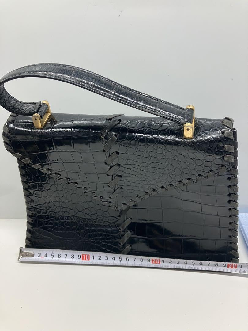 Saint Laurent Hand Bag Tote Purse Leather Black Authentic