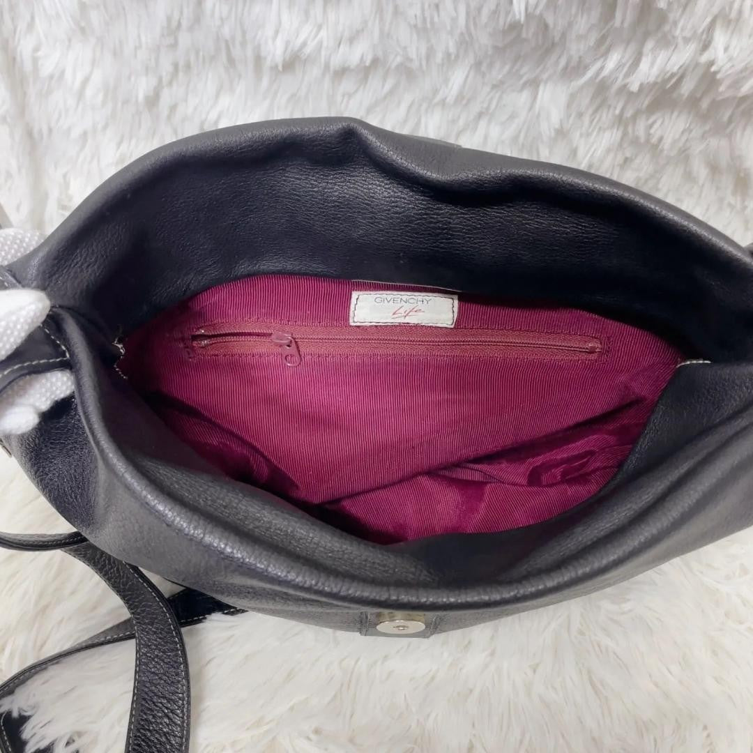 GIVENCHY Shoulder Bag Purse Leather Black Authentic