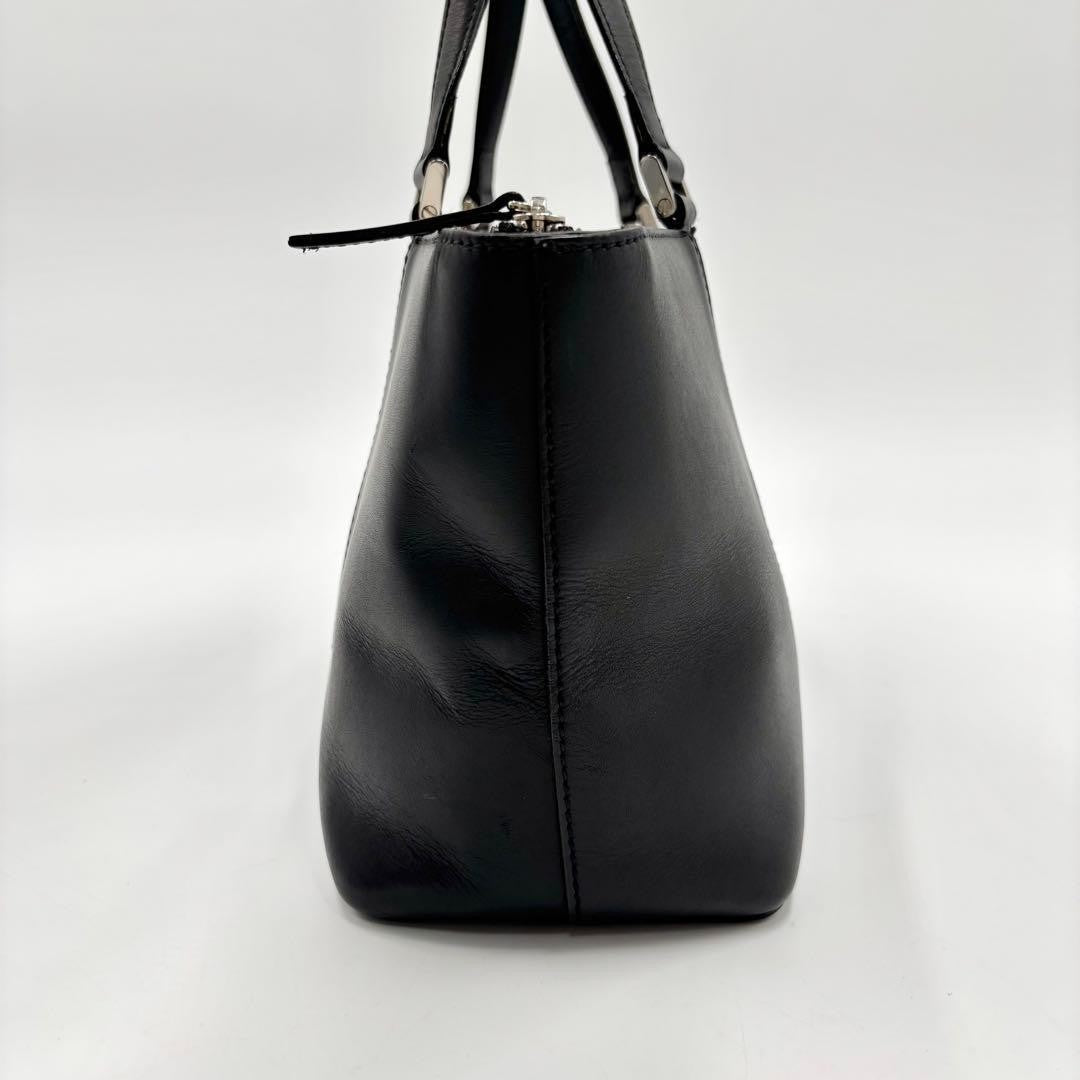 BURBERRY Hand Bag Tote Purse Nova Check Leather Black Authentic