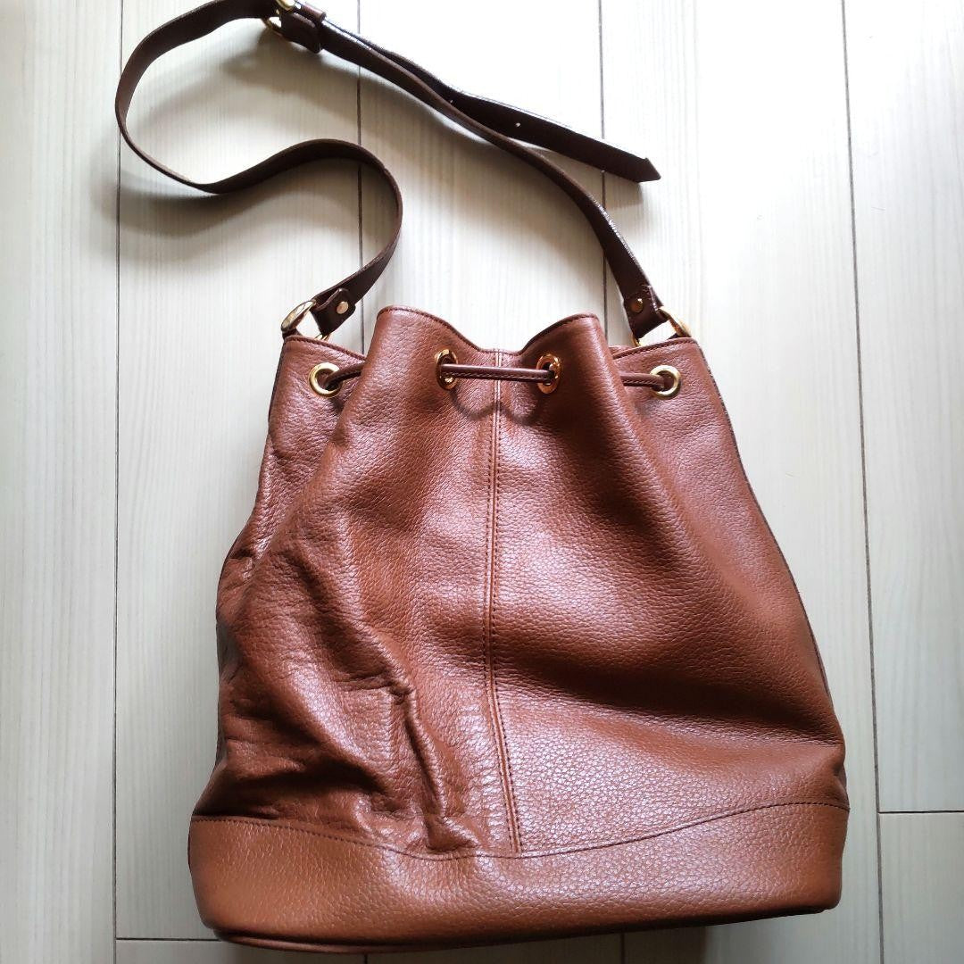 BURBERRY Shoulder Bag Purse Nova Check Leather Brown Authentic