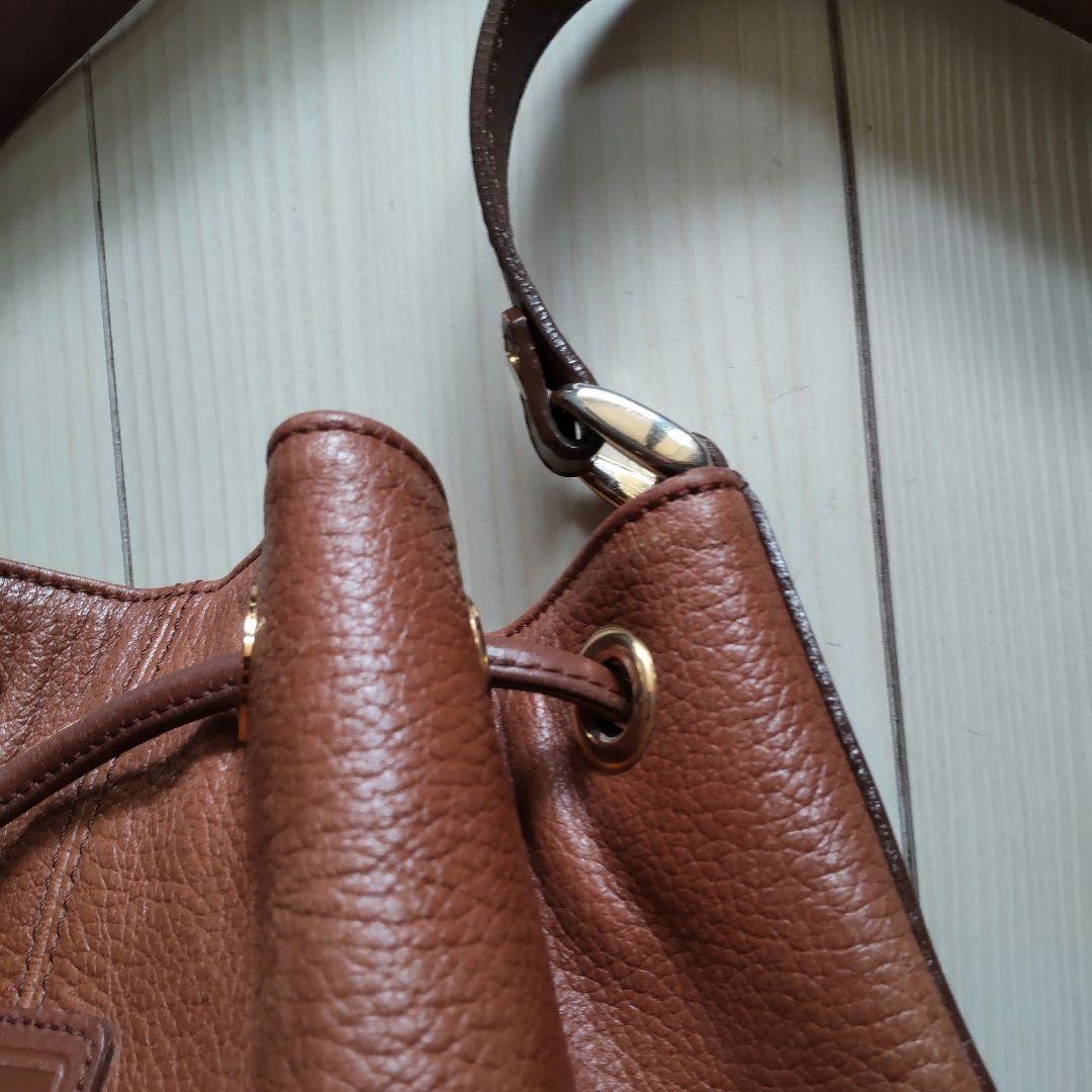 BURBERRY Shoulder Bag Purse Nova Check Leather Brown Authentic