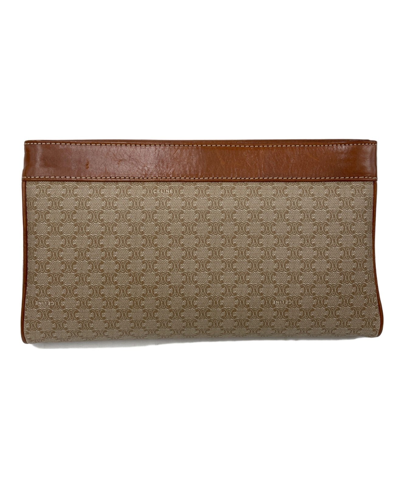 CELINE Clutch Bag Second Bag Macadam Brown Authentic