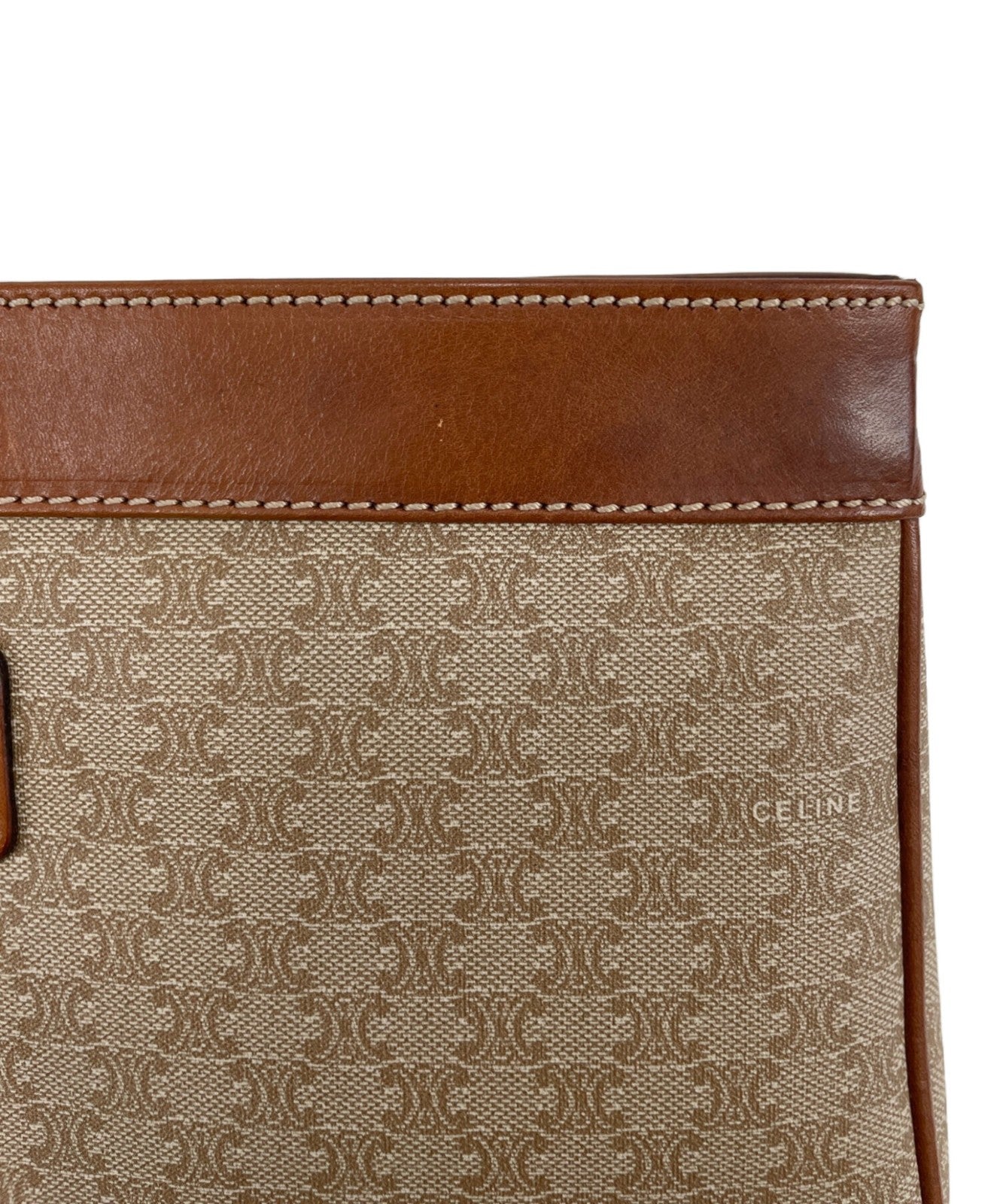 CELINE Clutch Bag Second Bag Macadam Brown Authentic
