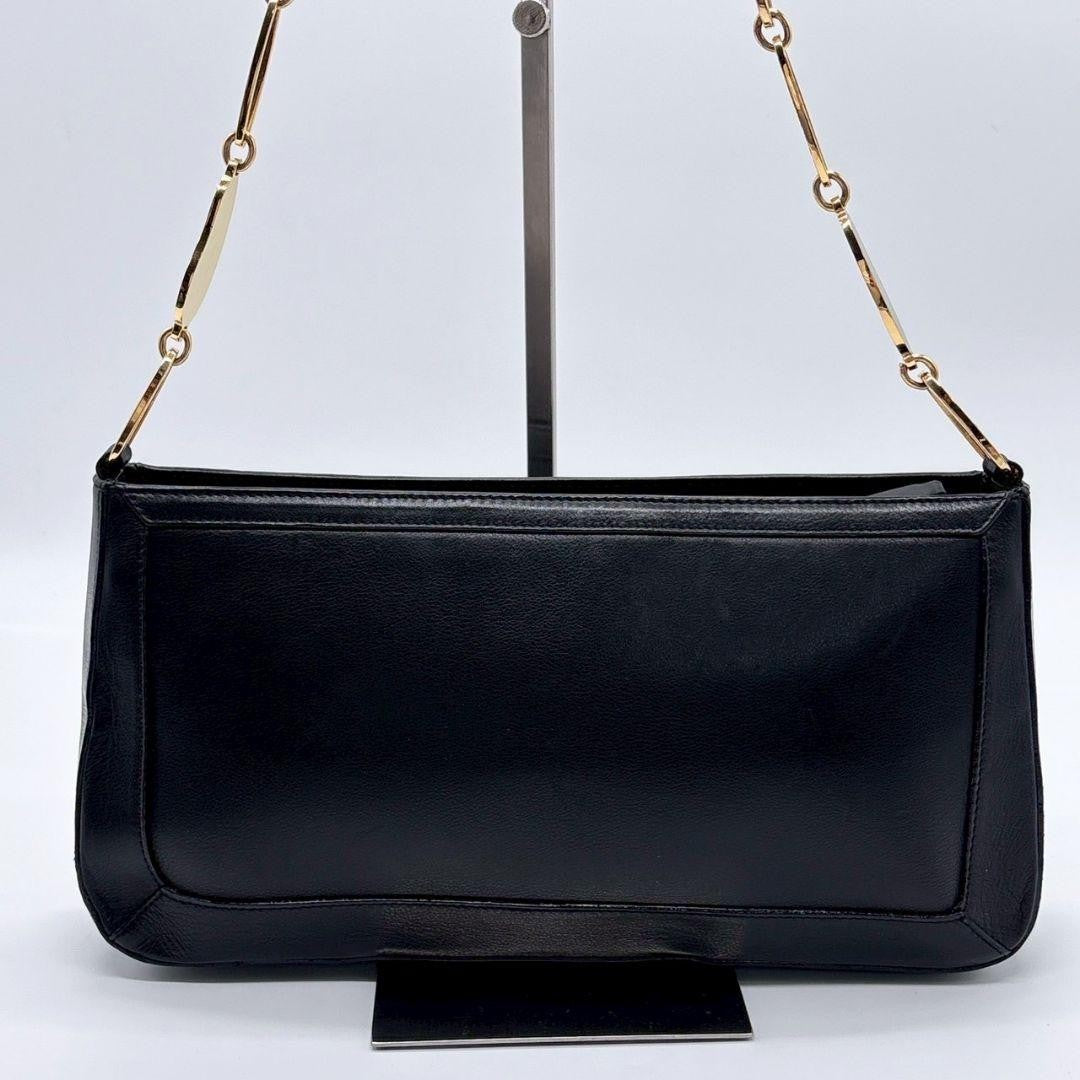 VERSACE Shoulder Bag Purse Medusa Leather Black Authentic