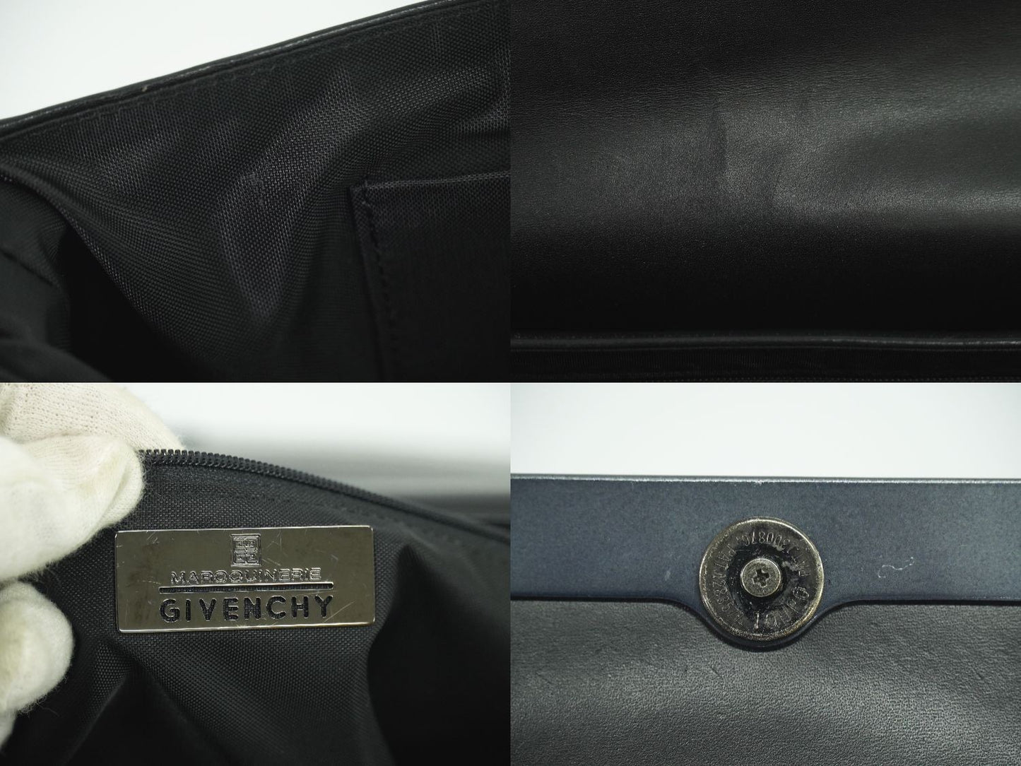 GIVENCHY Shoulder Bag Purse Leather Black Authentic