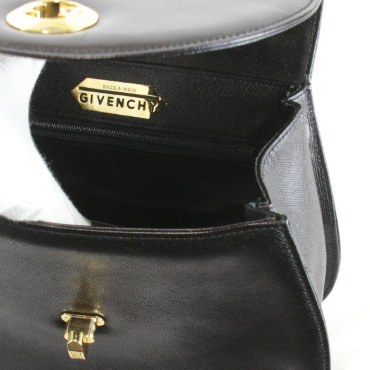 GIVENCHY Hand Bag Tote Purse Leather Black Authentic