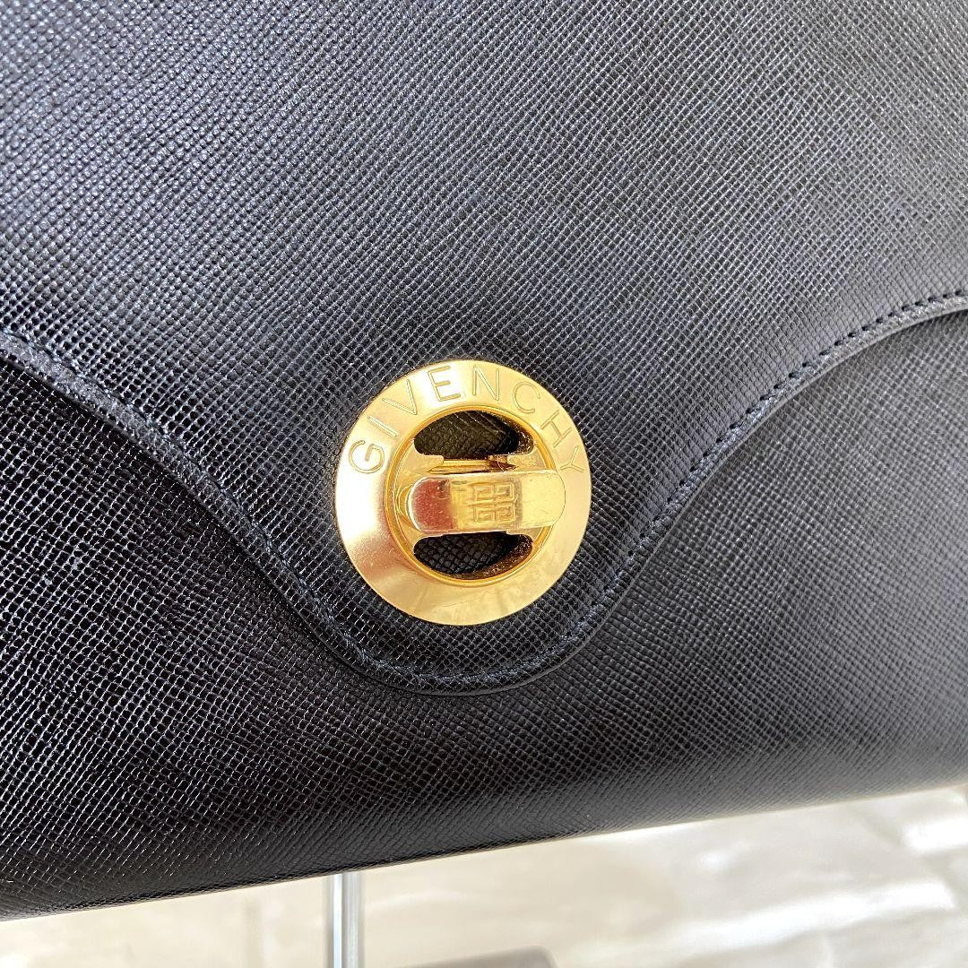 GIVENCHY Hand Bag Tote Purse 4G Leather Black Authentic
