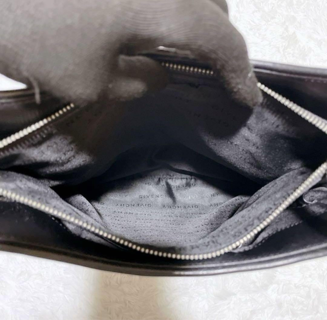 GIVENCHY Shoulder Bag Purse 4G Leather Black Authentic