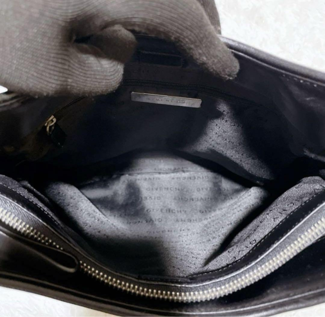 GIVENCHY Shoulder Bag Purse 4G Leather Black Authentic