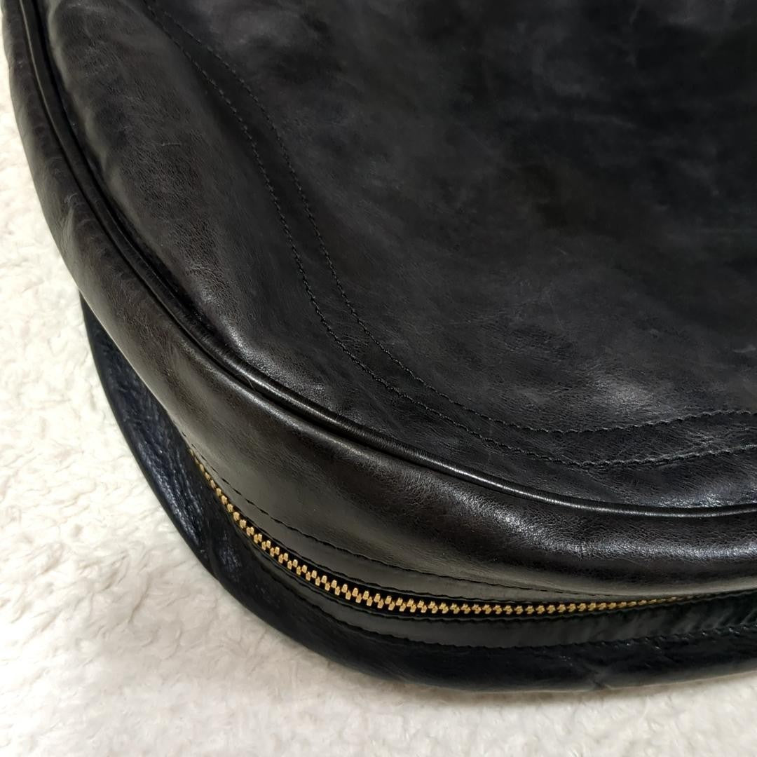 TOD'S Shoulder Bag Purse Leather Black Authentic