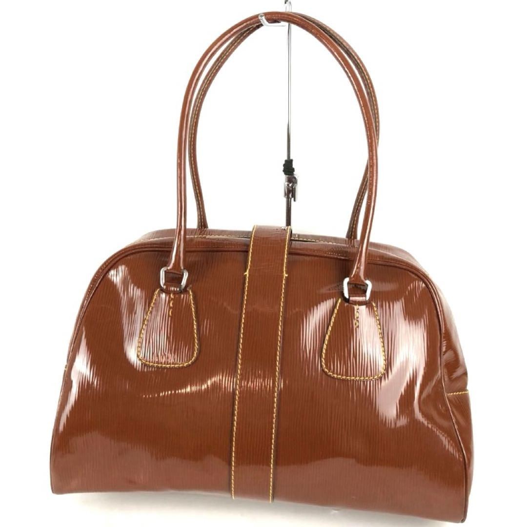 PRADA Hand Bag Tote Purse Logo Brown Authentic
