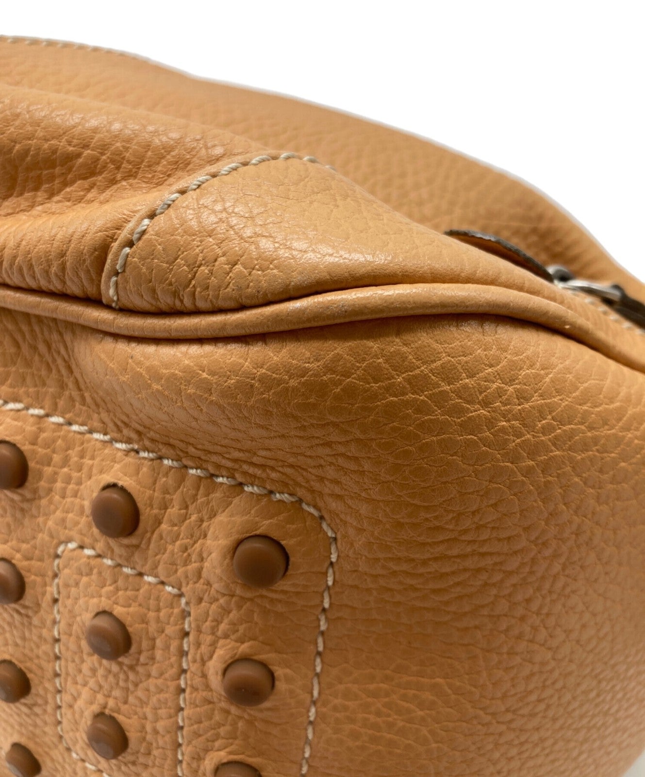 TOD'S Hand Bag Tote Purse Leather Camel Authentic