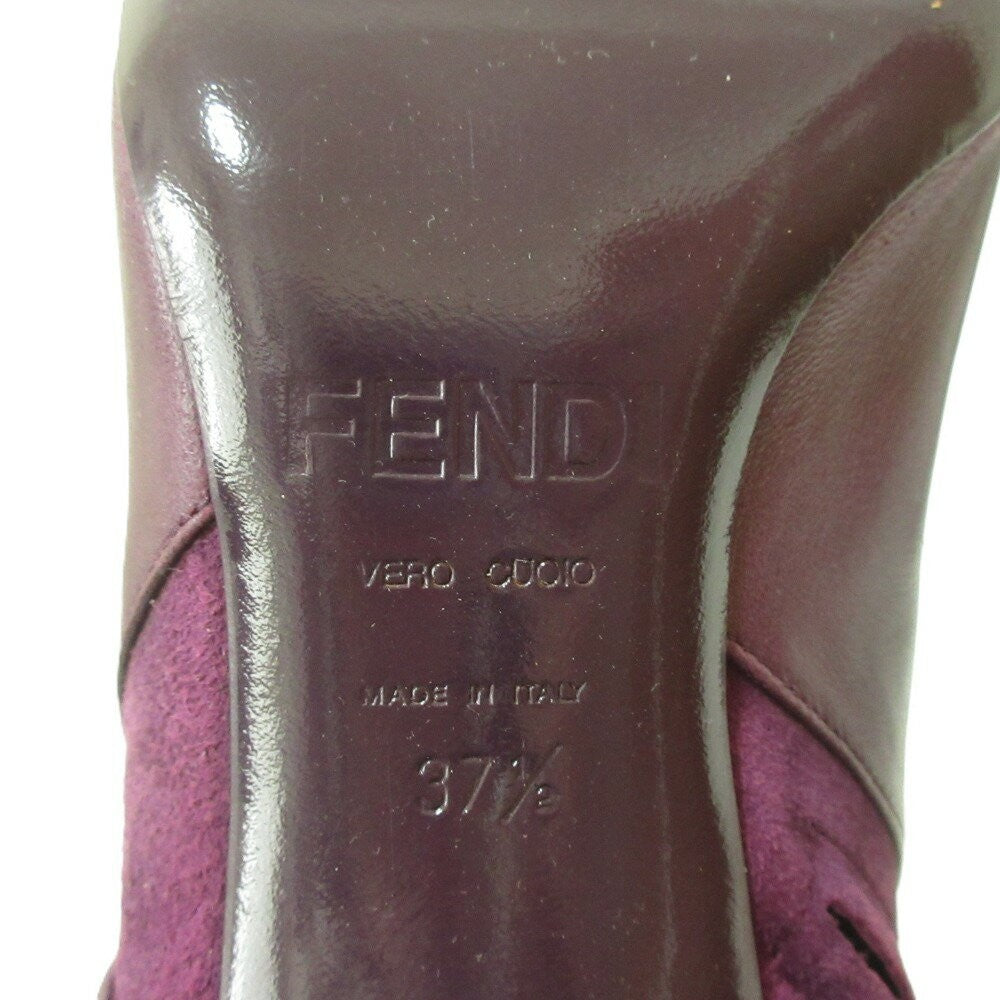 FENDI Short Boots Shoes EU 37.5 US 7.5 Suede Leather Purple Authentic