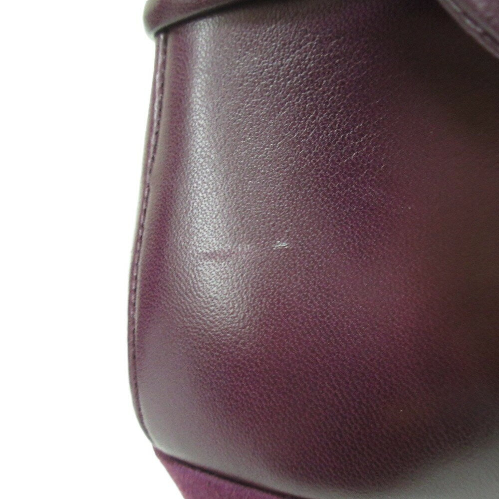 FENDI Short Boots Shoes EU 37.5 US 7.5 Suede Leather Purple Authentic
