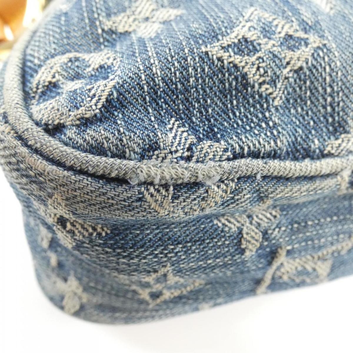 Louis Vuitton Shoulder Camera Bag Purse Monogram M95348 Denim Canvas Blue Auth