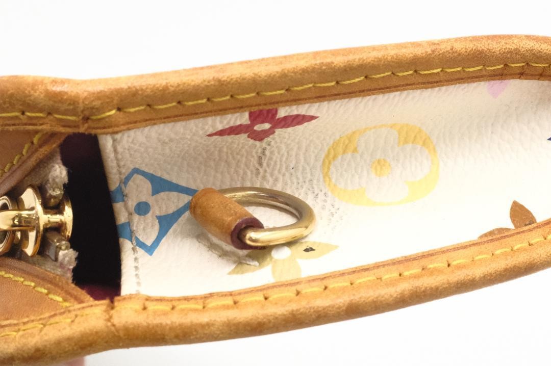 Louis Vuitton Shoulder Bag Purse Monogram M40049 White Multicolor Authentic