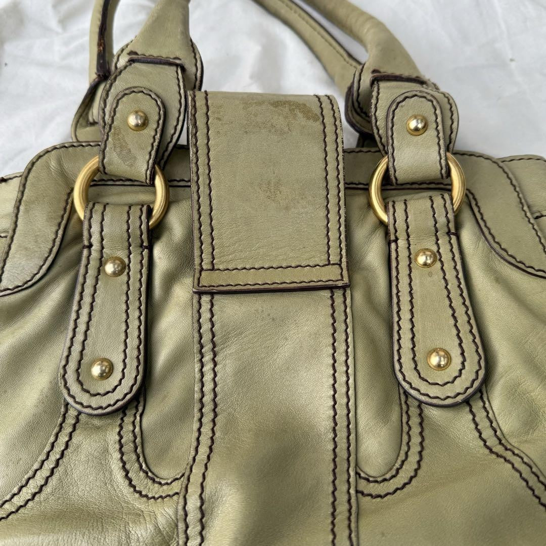 Valentino Garavani Hand Bag Tote Purse Logo Leather Authentic