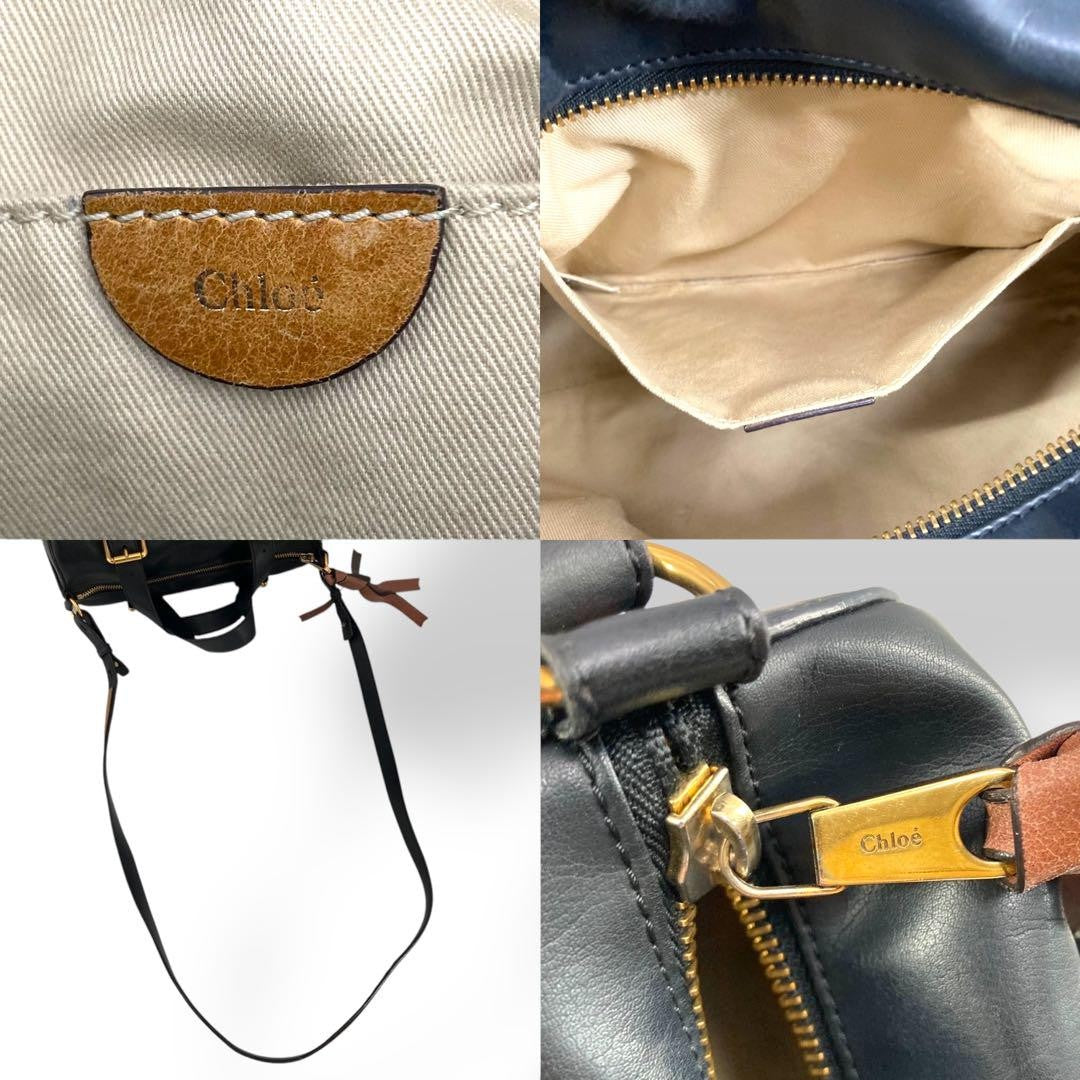 Chloe Shoulder Bag Purse Leather Black Authentic