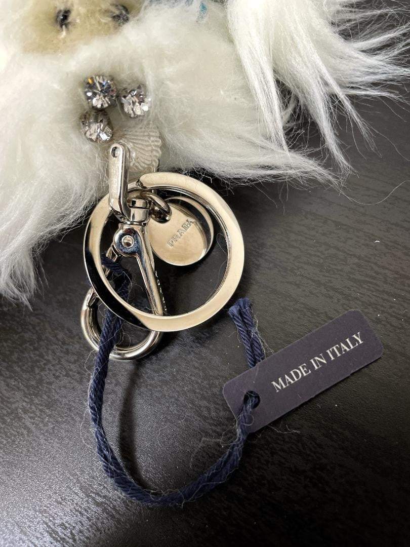 PRADA Key Ring Keychain Bag Charm Bear Authentic