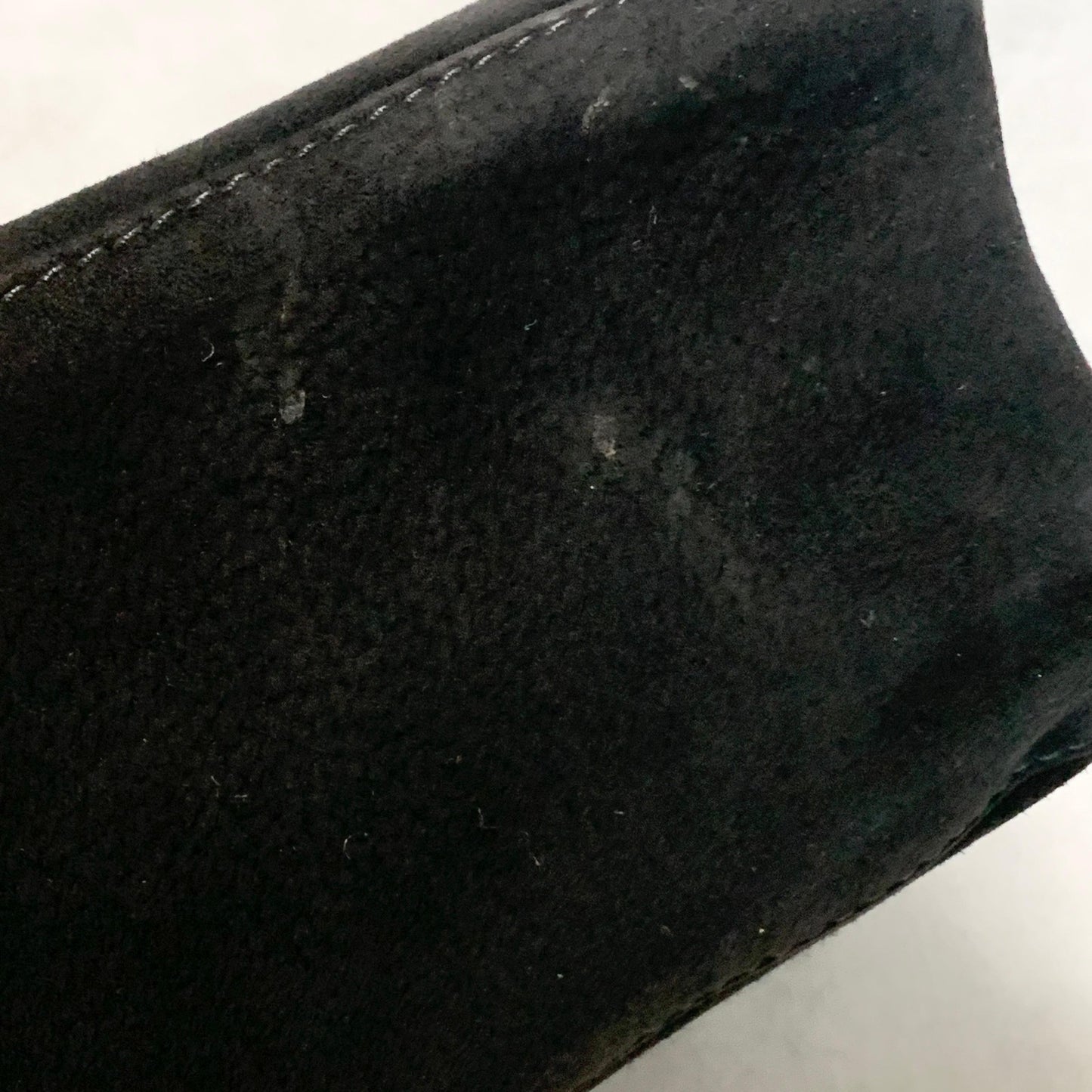 FENDI Bag FF Shoulder Purse Suede Leather Black Brown Silver Used Authentic
