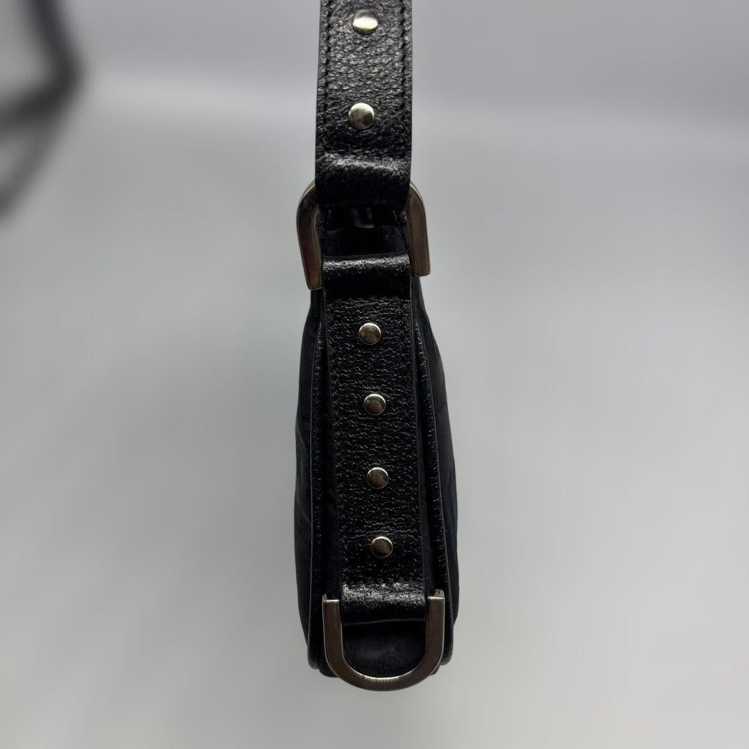 VERSACE Shoulder Bag Purse Leather Black Authentic