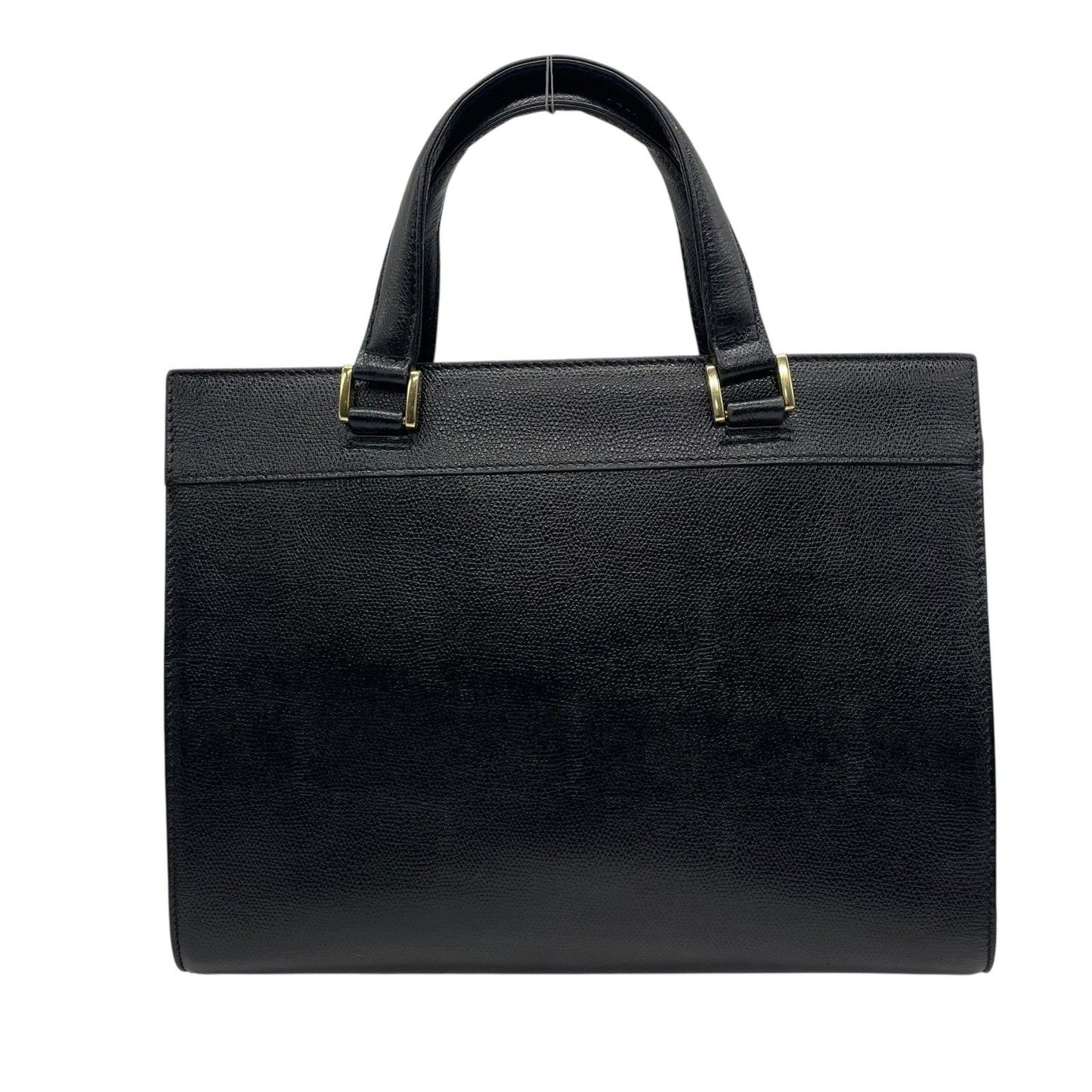 VERSACE Hand Bag Tote Purse Sunburst Leather Black Authentic