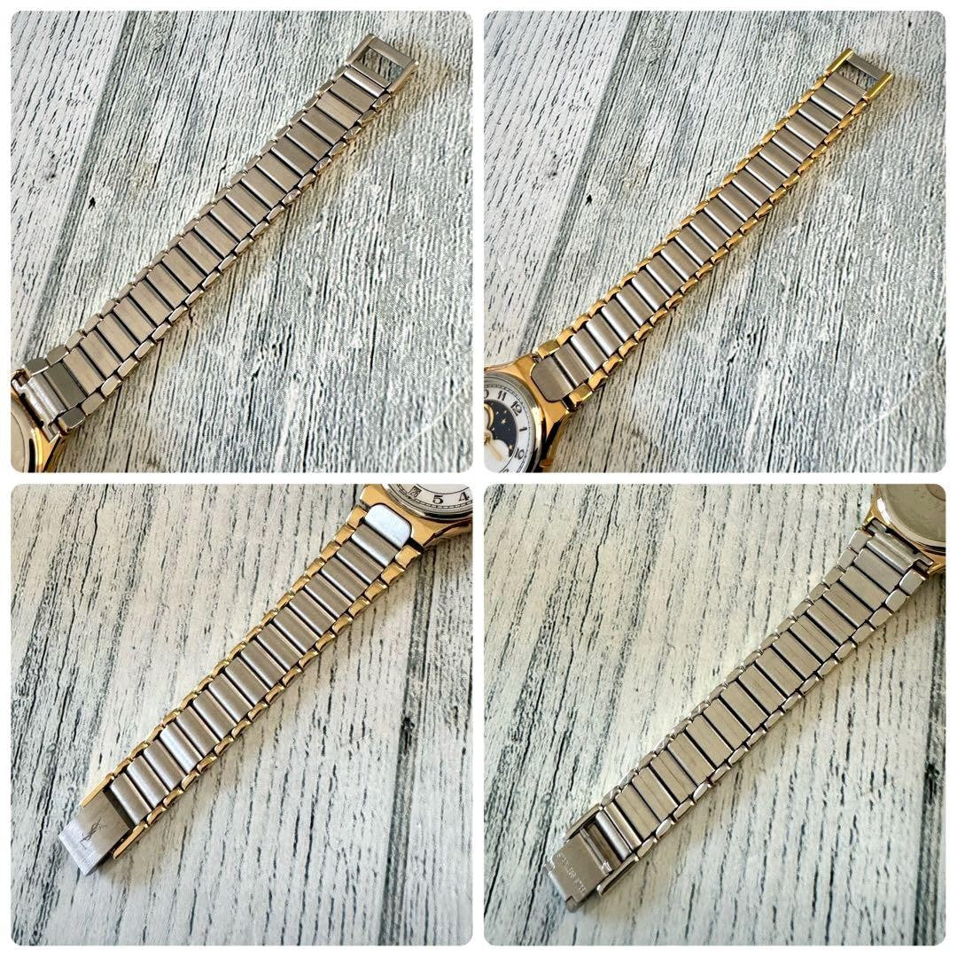 Saint Laurent Quartz Watch Wristwatch YSL Cassandra Gold Silver Women's Auth