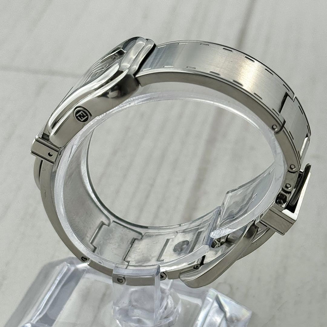 FENDI Quartz Watch Wristwatch FF Logo Silver Women's Authentic