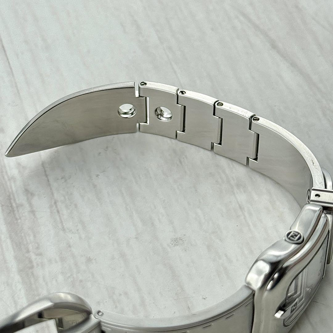FENDI Quartz Watch Wristwatch FF Logo Silver Women's Authentic