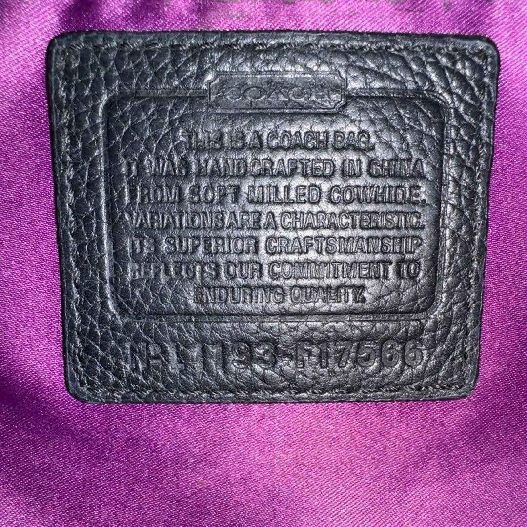 COACH Shoulder Bag Purse Leather Black Authentic