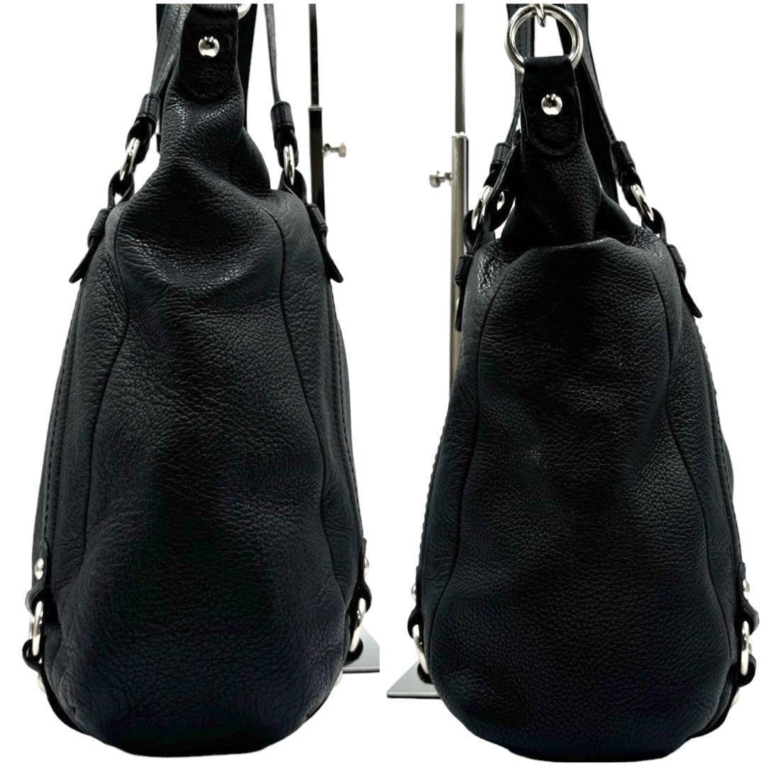 COACH Shoulder Bag Purse Leather Black Authentic