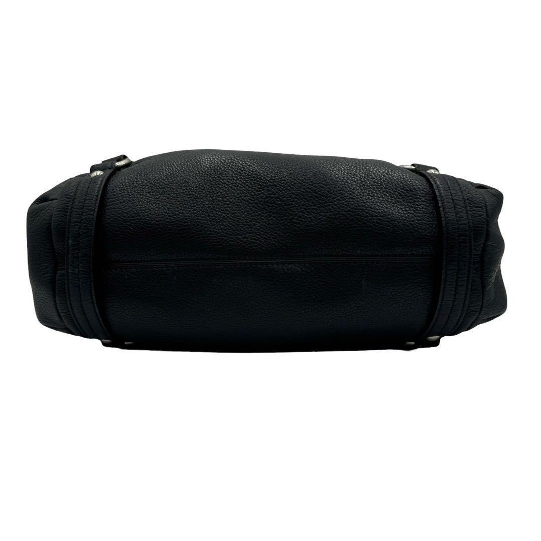 COACH Shoulder Bag Purse Leather Black Authentic