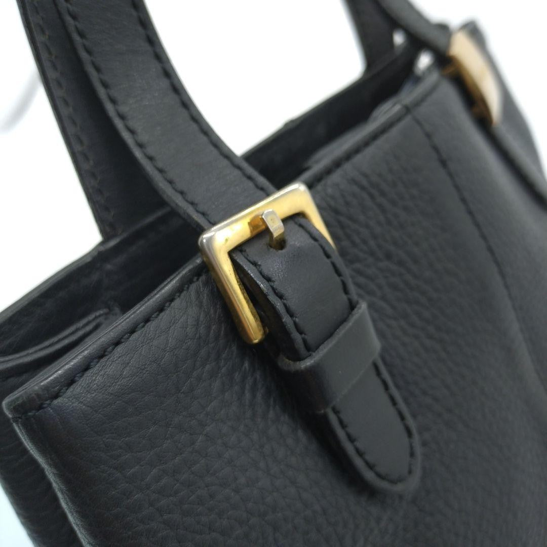 BURBERRY Hand Bag Tote Purse Nova Check Leather Black Authentic