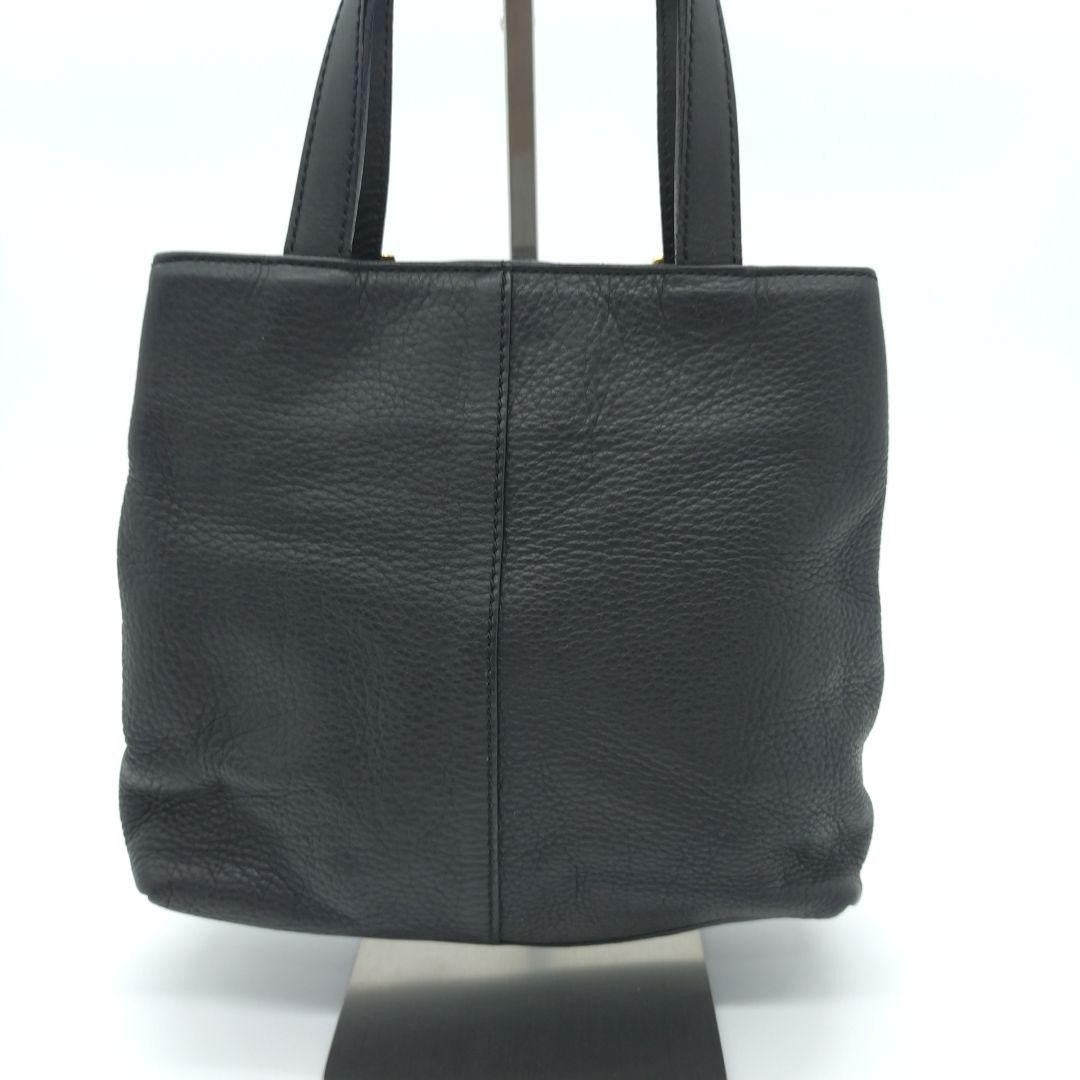 BURBERRY Hand Bag Tote Purse Nova Check Leather Black Authentic