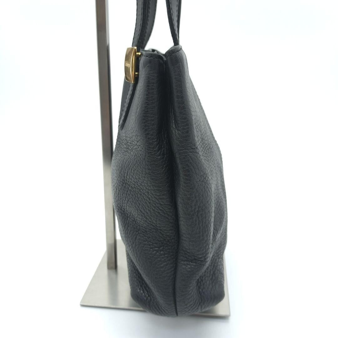 BURBERRY Hand Bag Tote Purse Nova Check Leather Black Authentic
