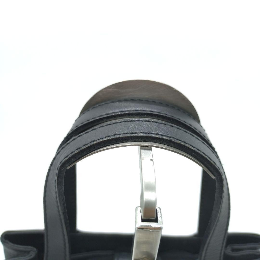 BURBERRY Hand Bag Tote Purse Nova Check Leather Black Authentic