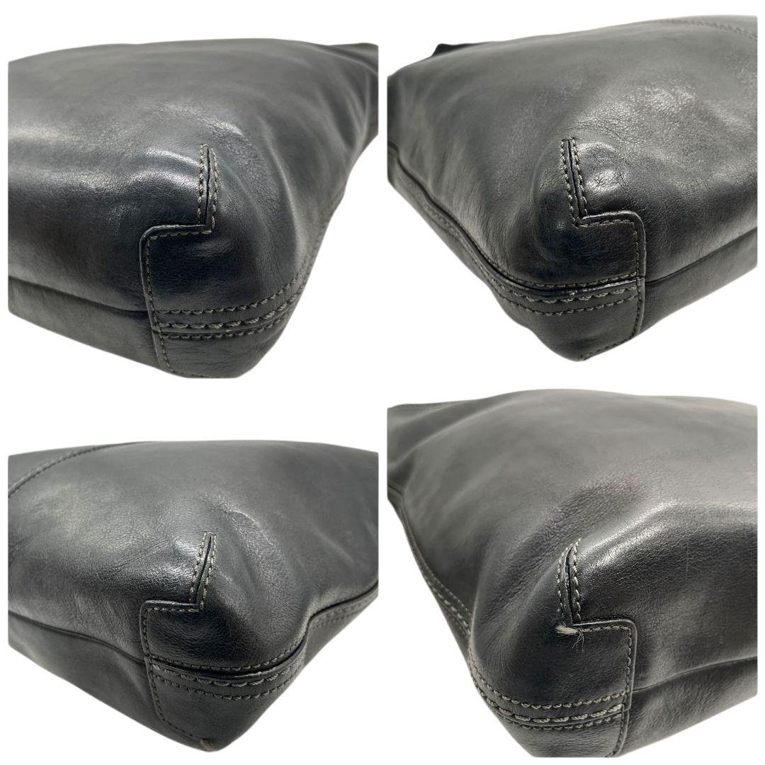 COACH Shoulder Bag Purse Leather Black Authentic