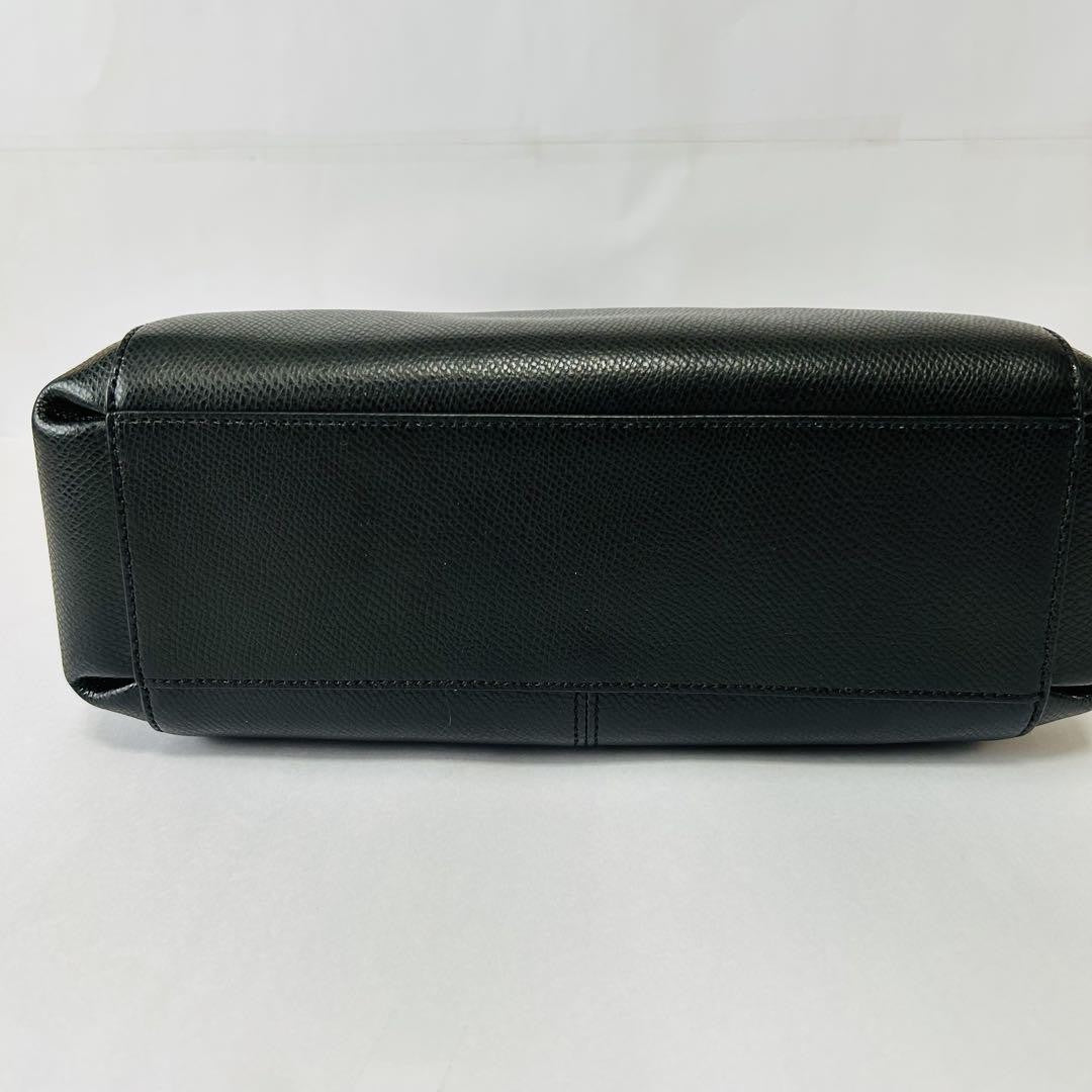 COACH Hand Shoulder Bag Tote Purse 2way Leather Black Authentic