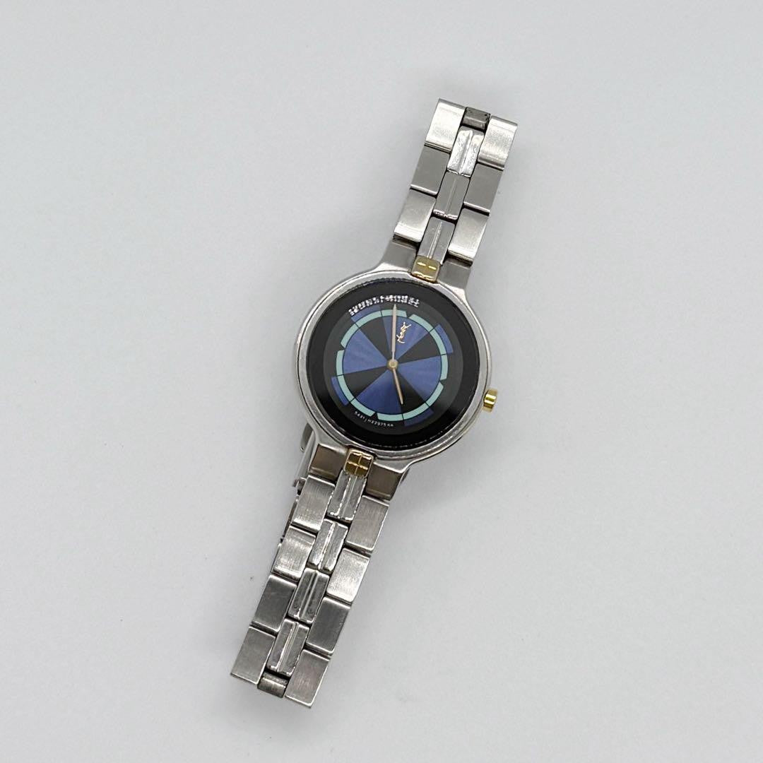 Saint Laurent Quartz Watch Wristwatch YSL Cassandra Gold Silver Women's Auth