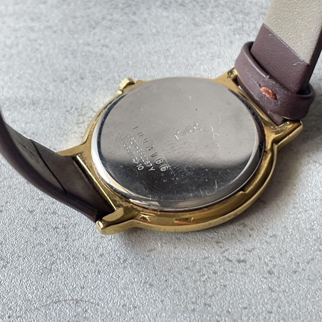 Saint Laurent Quartz Watch Wristwatch YSL Cassandra Gold Silver Women's Auth