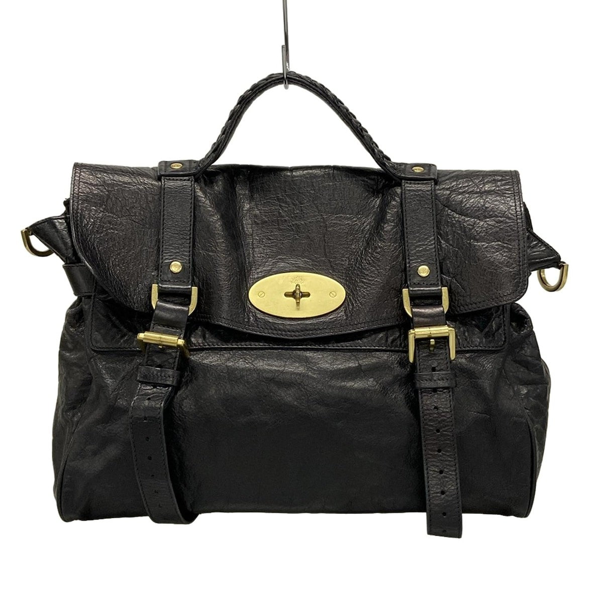 MULBERRY Hand Bag Tote Purse Leather Black Authentic