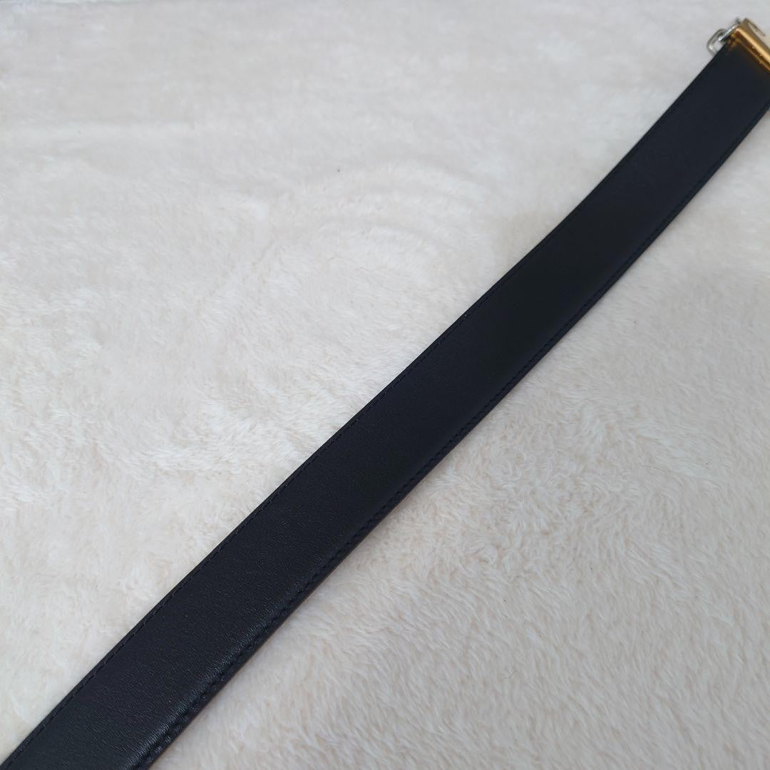 Christian Dior Men's Belt Logo Leather Black Brown Authentic