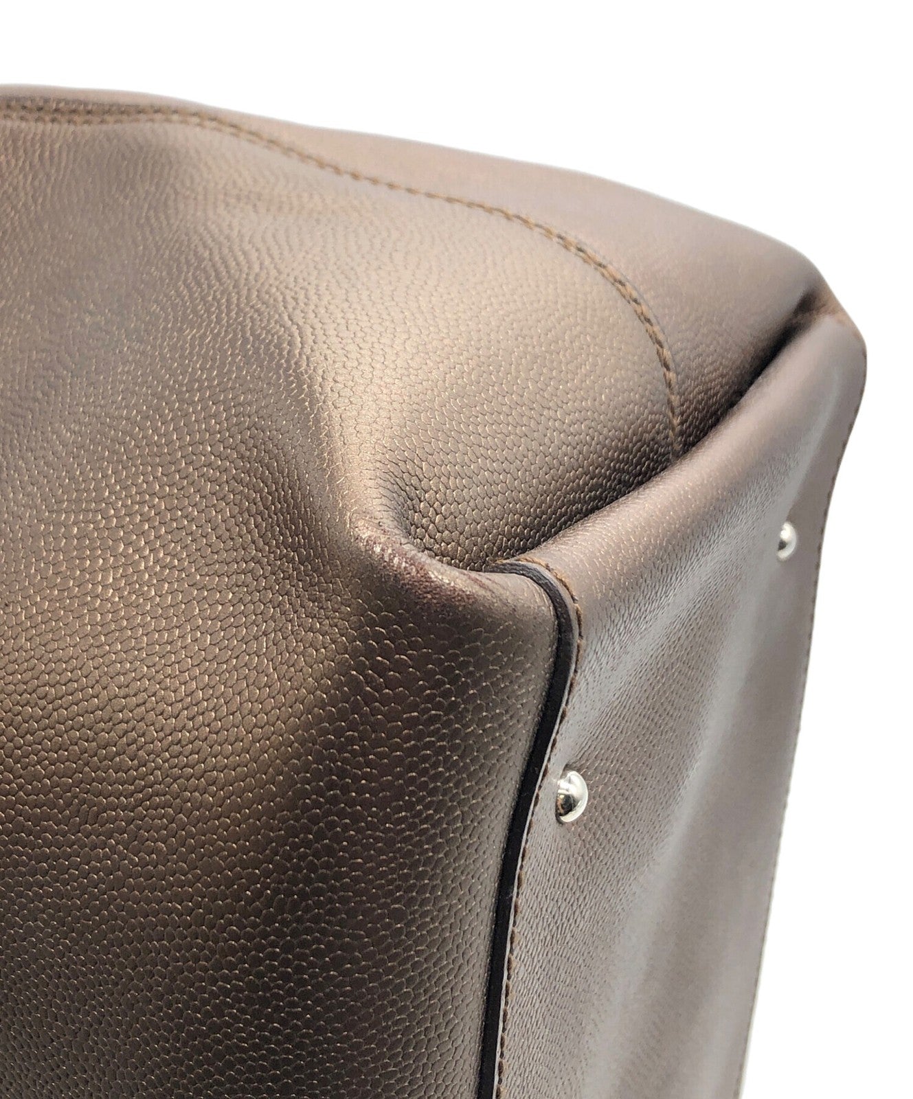 Salvatore Ferragamo Hand Bag Tote Purse Gancini Brown Authentic